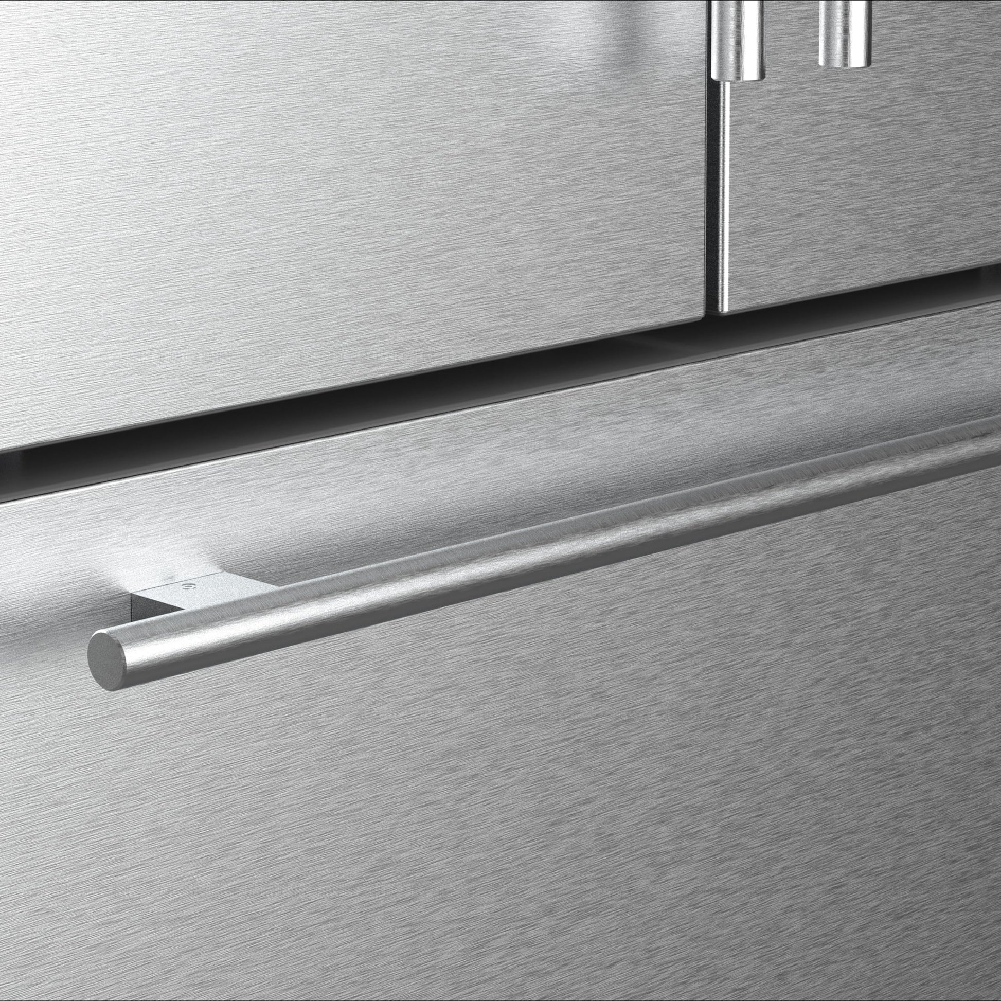 DUURA Elite DE210FDBMDSS Refrigerator Built in with French Doors Adjustable Glass Shelves Dual Drawer Bottom Freezer with Ice Maker, LED Interior Light and Stainless Steel Exterior, 36-Inch, Metallic - CookCave