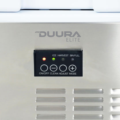 DUURA Elite Outdoor Built-in Ice Maker Stainless Steel Construction 25 lbs. Freezer Storage, Under Counter or Cabinet Ice Machine, for Commercial or Home Kitchen Use, Metallic - CookCave