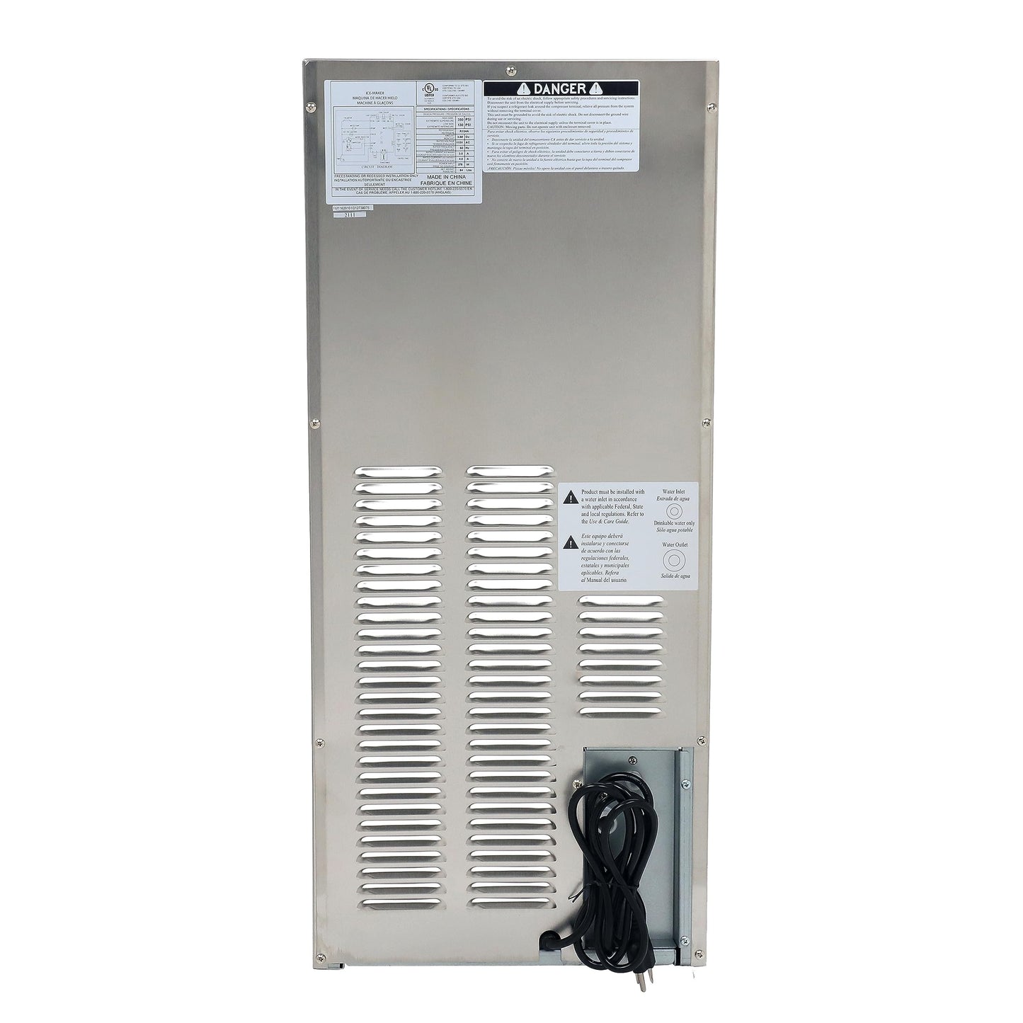 DUURA Elite Outdoor Built-in Ice Maker Stainless Steel Construction 25 lbs. Freezer Storage, Under Counter or Cabinet Ice Machine, for Commercial or Home Kitchen Use, Metallic - CookCave