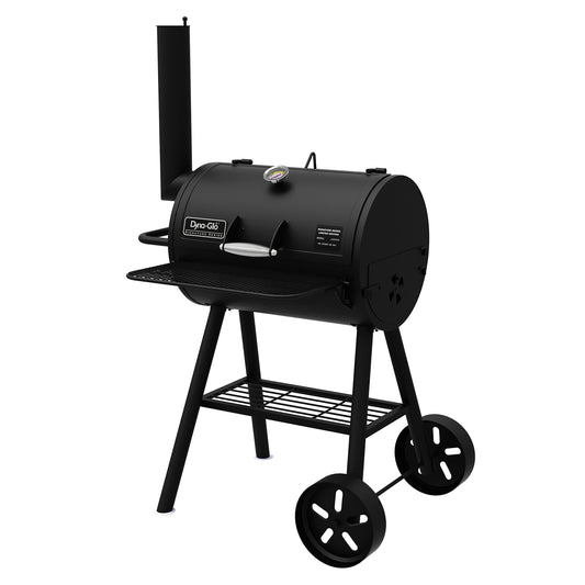 Dyna-Glo Signature Series DGSS443CB-D Heavy-Duty Compact Barrel Charcoal Grill, Black powder coat - CookCave