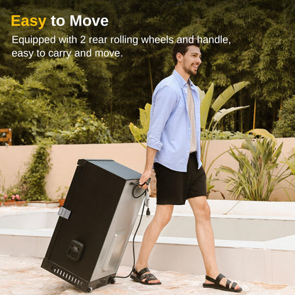 EAST OAK 30" Electric Smoker, Outdoor Smoker with Glass Door & Meat Thermometer, 725 Sq Inch Large Capacity, 4 Detachable Racks for Backyard BBQ, Party, Outdoor Cooking Night Blue - CookCave