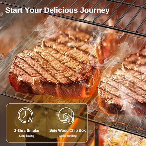 EAST OAK 30-inch Electric Smoker, Outdoor Smoker with Convenient Side Wood Chip Loader, 725 Sq Inches of Cooking, Digital Control and 4 Removable Racks for Outdoor Kitchen, BBQ, Backyard, Black - CookCave