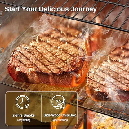 EAST OAK 30-inch Electric Smoker, Outdoor Smoker with Convenient Side Wood Chip Loader, 725 Sq Inches of Cooking, Digital Control and 4 Removable Racks for Outdoor Kitchen, BBQ, Backyard, Black - CookCave