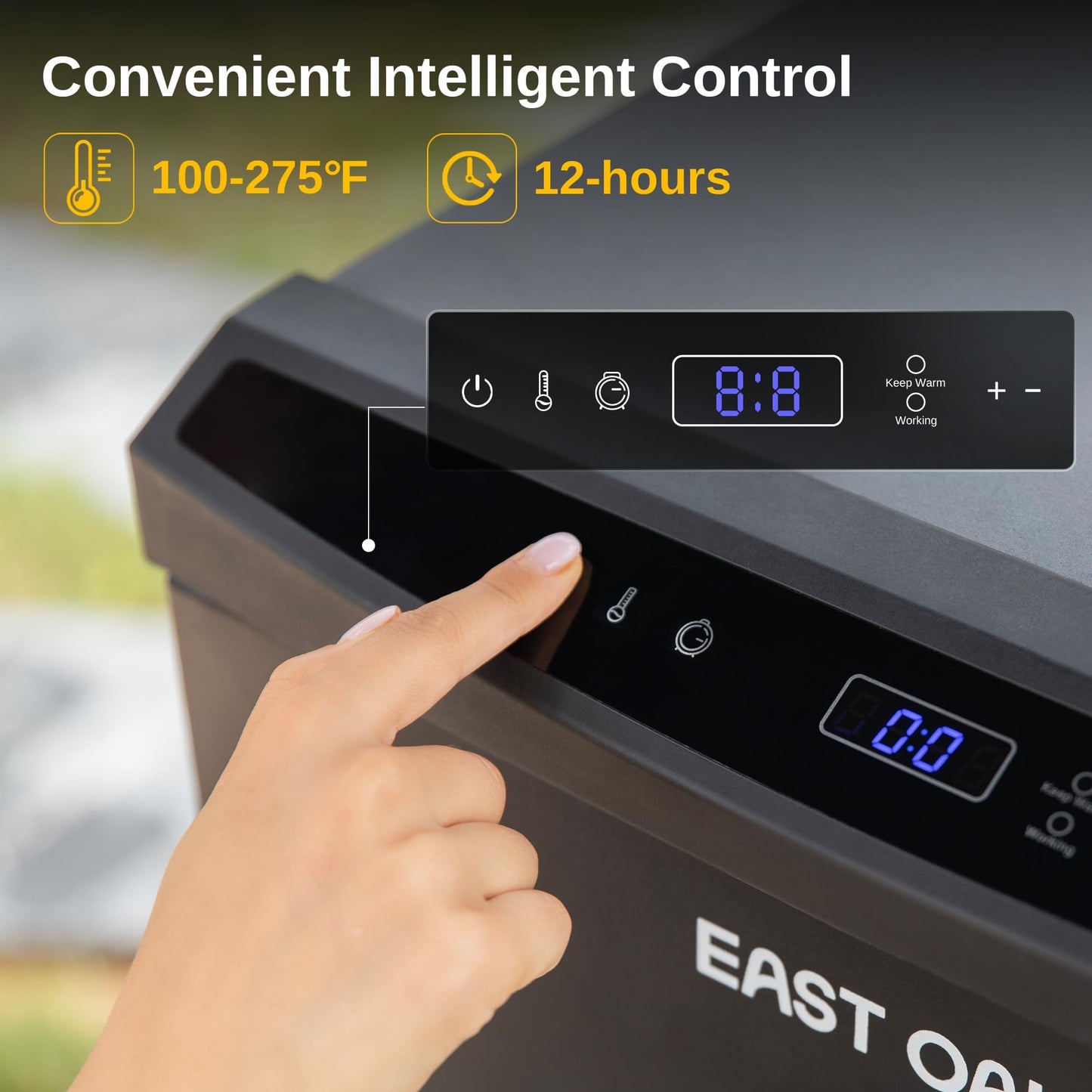 EAST OAK 30-inch Electric Smoker, Outdoor Smoker with Convenient Side Wood Chip Loader, 725 Sq Inches of Cooking, Digital Control and 4 Removable Racks for Outdoor Kitchen, BBQ, Backyard, Black - CookCave