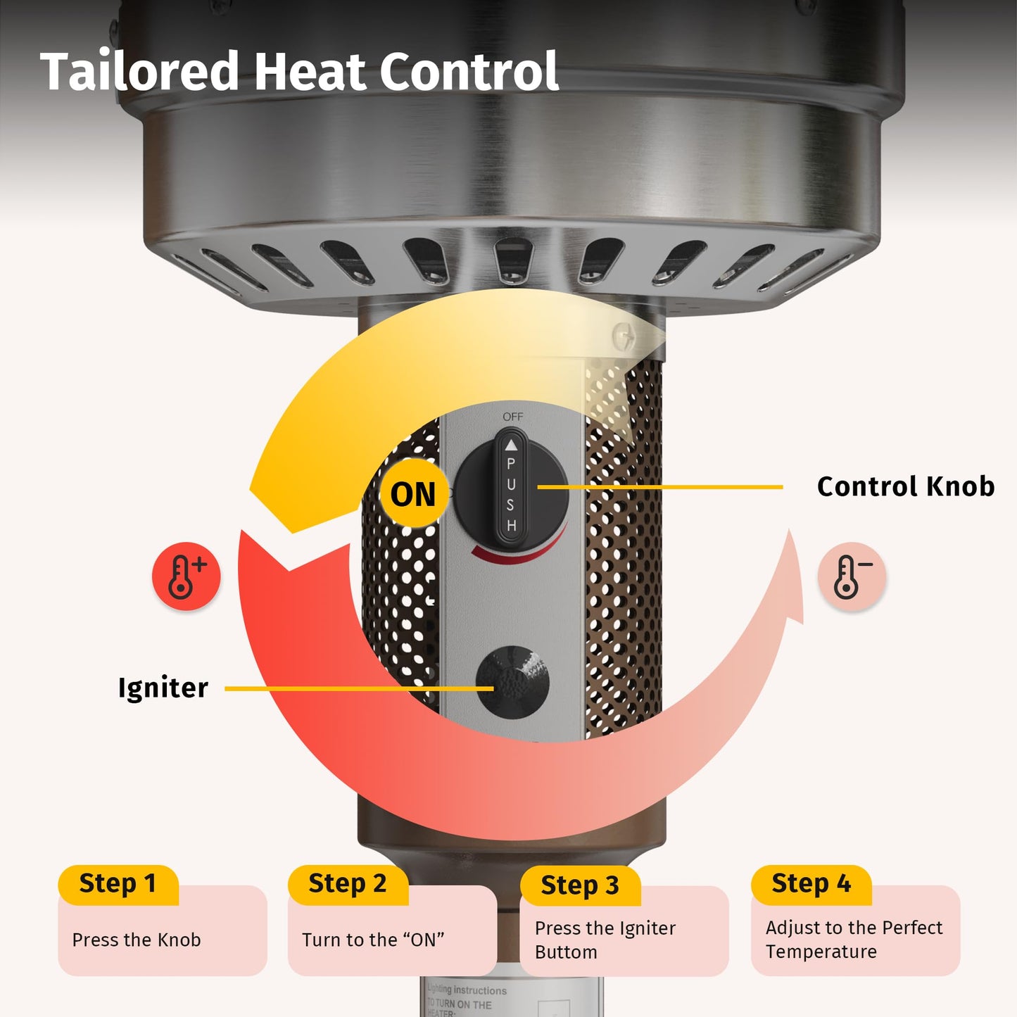EAST OAK 50,000 BTU Patio Heater for Outdoor Use With Double-Layer Stainless Steel Burner, Round Table Design and Wheels, Outdoor Patio Heater for Commercial and Home, Bronze - CookCave