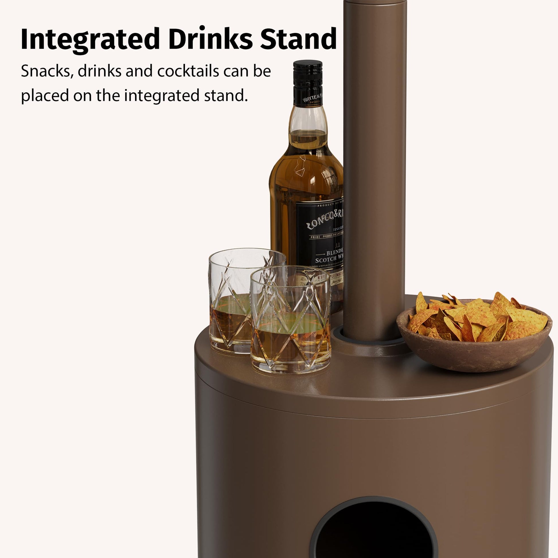 EAST OAK 50,000 BTU Patio Heater for Outdoor Use With Double-Layer Stainless Steel Burner, Round Table Design and Wheels, Outdoor Patio Heater for Commercial and Home, Bronze - CookCave