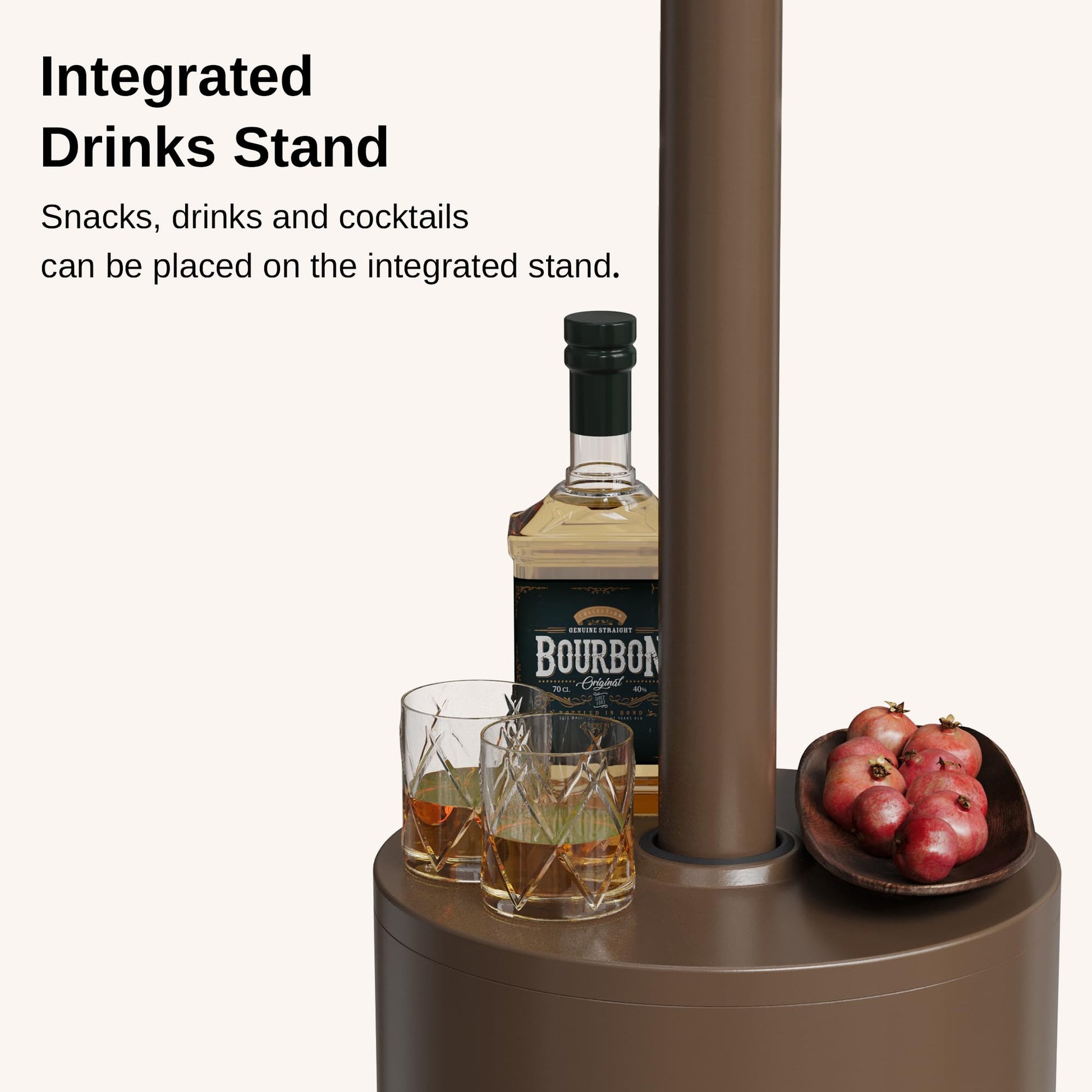 EAST OAK 50,000 BTU Patio Heater for Outdoor Use With Round Table Design, Double-Layer Stainless Steel Burner and Wheels, Outdoor Patio Heater for Home and Commercial, Bronze, 31.9" x 31.9" x 86.6" - CookCave