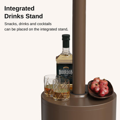 EAST OAK 50,000 BTU Patio Heater for Outdoor Use With Round Table Design, Double-Layer Stainless Steel Burner and Wheels, Outdoor Patio Heater for Home and Commercial, Bronze, 31.9" x 31.9" x 86.6" - CookCave