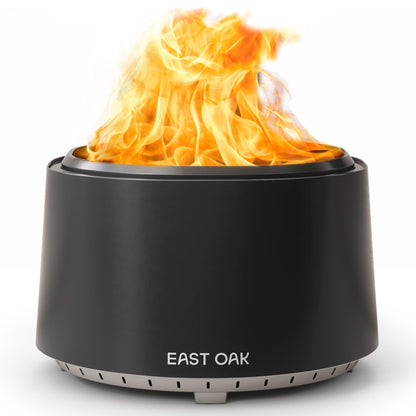 EAST OAK Camber Smokeless Fire Pit 29'' for Outdoor Patio, 304 Stainless Steel Wood Burning Fireplace, Portable Bonfire Pit with Poker, Stand & Removable Ash Pan for Camping - CookCave