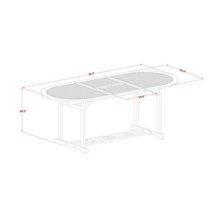 East West Furniture BSCN7NC5N 7 Piece Patio Dining Set Consist of an Oval Outdoor Acacia Wood Table and 6 Folding Adjustable Arm Chairs, 36x78 Inch, Natural Oil - CookCave