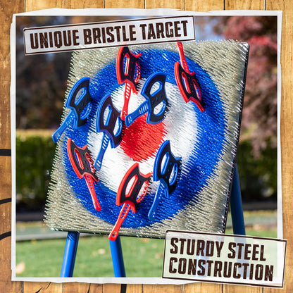 EastPoint Deluxe Steel Frame Axe Throw Target Game Set - Steel Frame for Indoors and Outdoors - CookCave