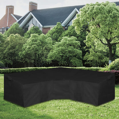 Easy-Going Patio V-Shaped Sectional Sofa Cover, Waterproof Outdoor Sectional Cover,Heavy Duty Garden Furniture Cover with Air Vent 89" L (on Each Side) x 33.5" D x 31" H, Black - CookCave