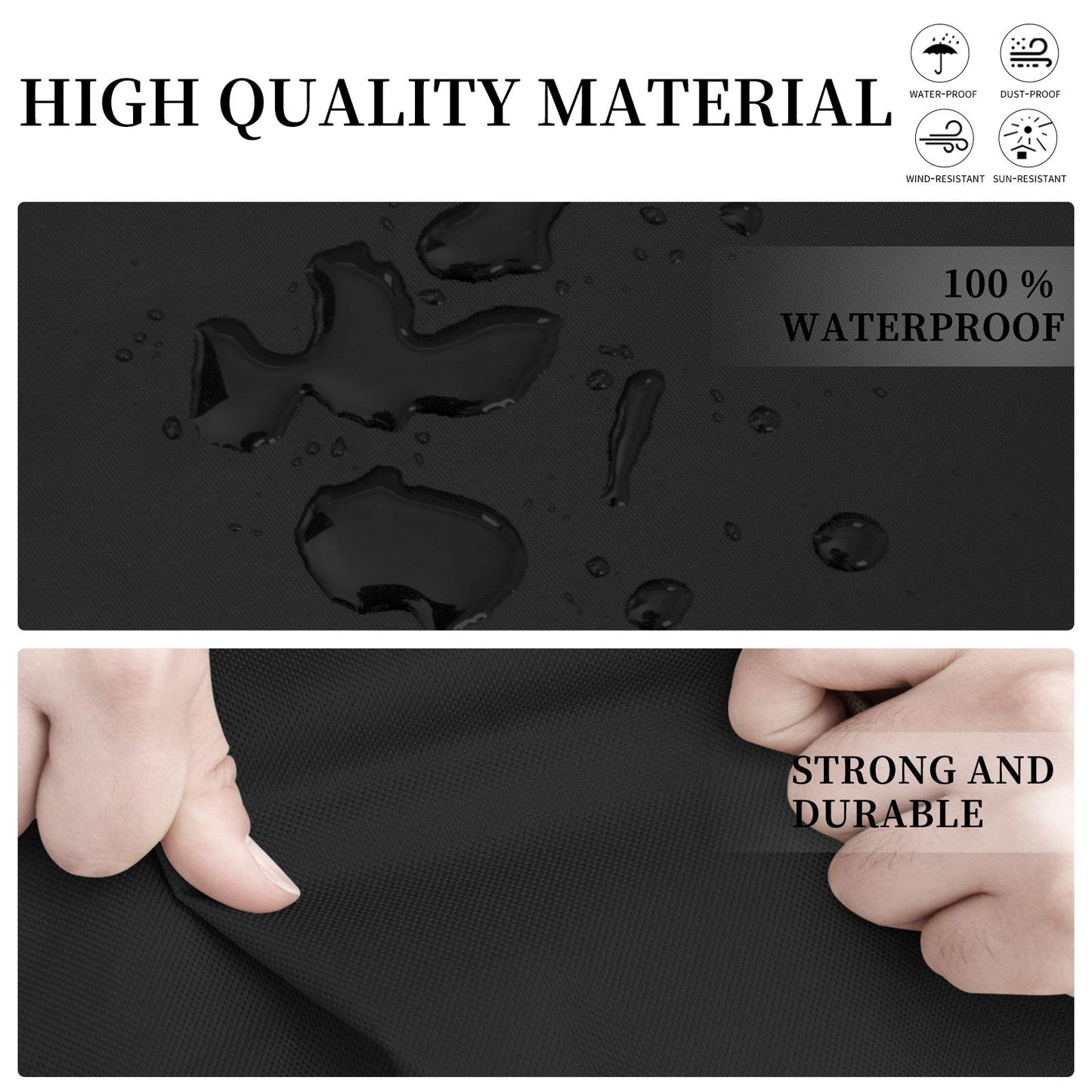 Easy-Going Patio V-Shaped Sectional Sofa Cover, Waterproof Outdoor Sectional Cover,Heavy Duty Garden Furniture Cover with Air Vent 89" L (on Each Side) x 33.5" D x 31" H, Black - CookCave