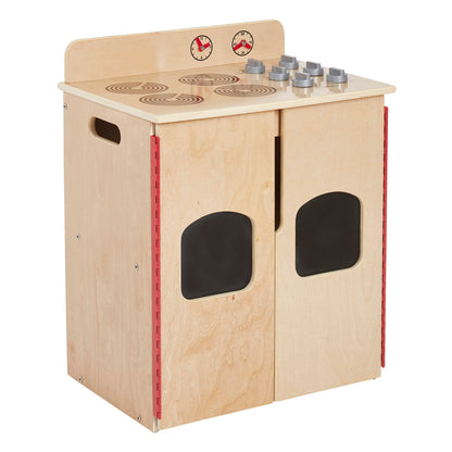 ECR4Kids Play Kitchen Stove, Wooden Playset, Natural - CookCave