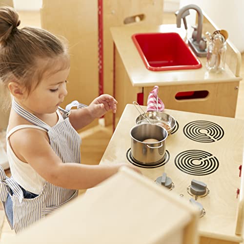 ECR4Kids Play Kitchen Stove, Wooden Playset, Natural - CookCave