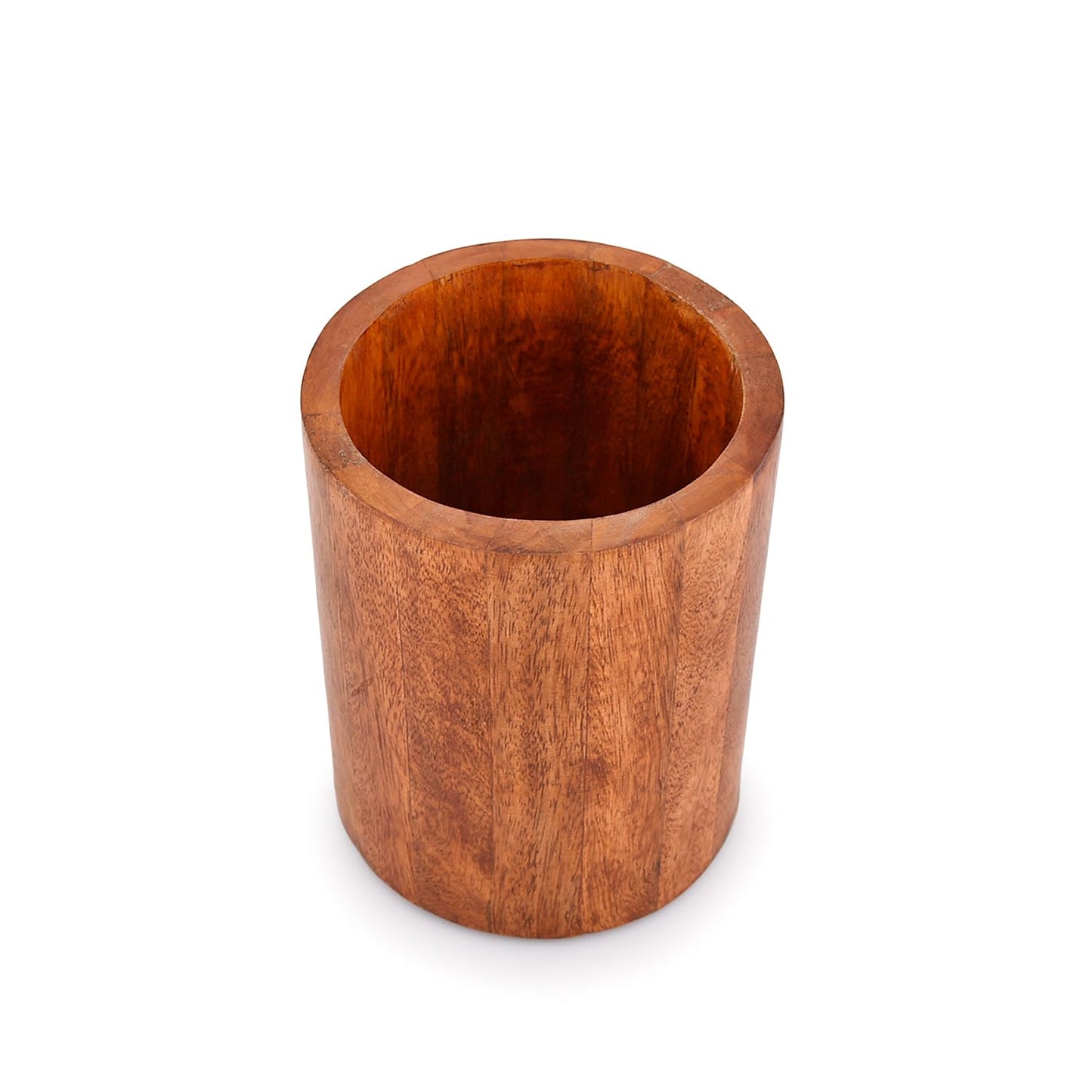 EDHAS Natural Mango Wood Cooking Utensil Holder for Countertop, Spoons, Cooking Tools, etc. (5" x 5" x 6") - CookCave
