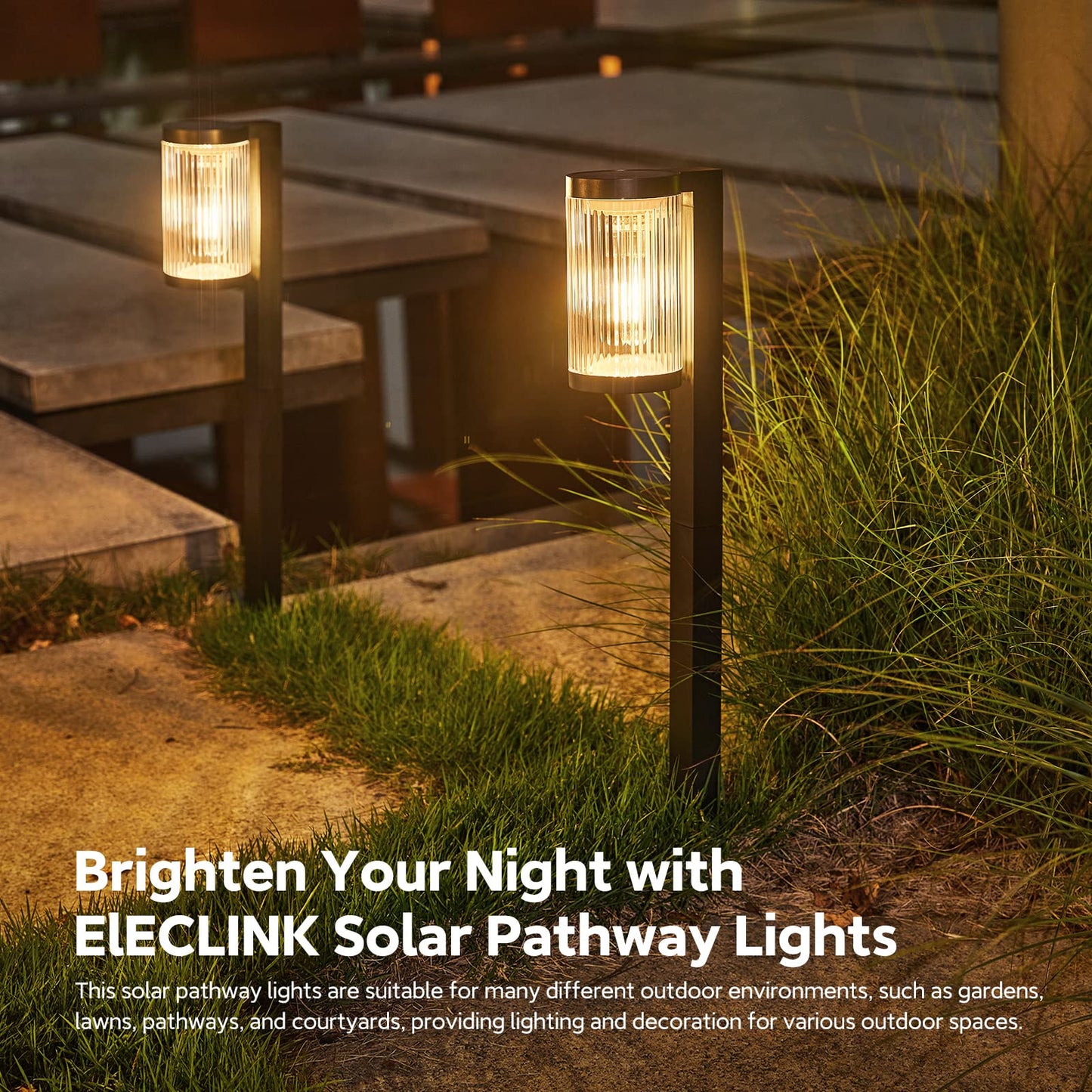 ELECLINK Solar Pathway Lights Outdoor, 6 Pack Upgraded Outdoor Solar Lights for Outside Super Bright Up to 12Hrs, IP65 Waterproof Solar Garden Lights for Yard Landscape Path Walkway Decoration - CookCave