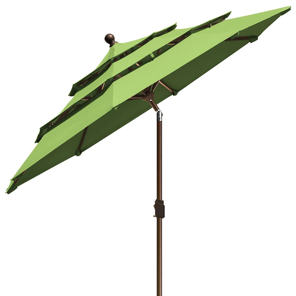 EliteShade USA 10-Year-Non-Fading 9Ft 3 Tiers Market Umbrella Patio Umbrella Outdoor Table Umbrella with Ventilation, Macaw Green - CookCave