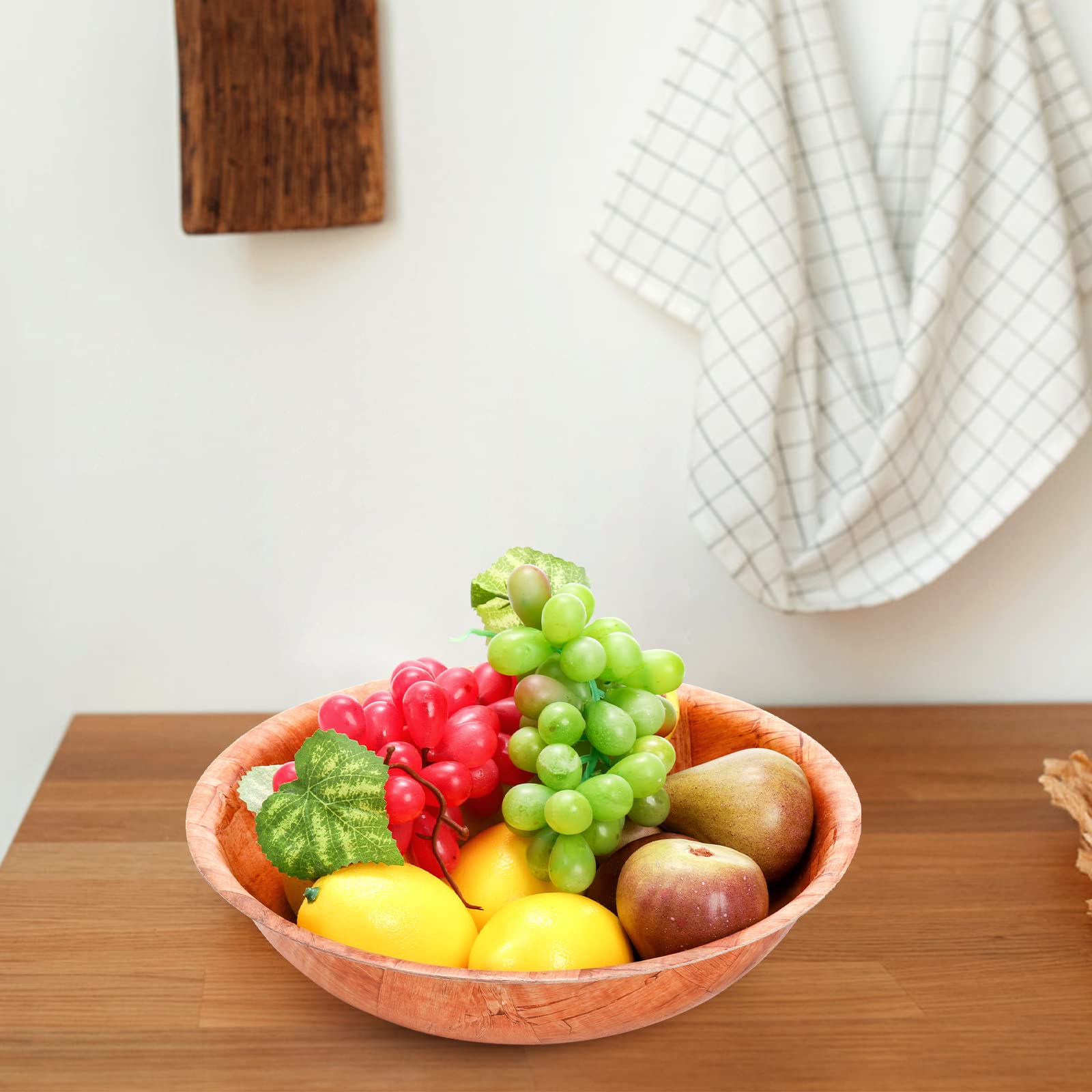 Elsjoy 6 Pack 10 Inch Wooden Woven Salad Bowl, Unbreakable Wood Round Serving Bowl Large Wood Salad Bowl, Reusable Wood Snack Bowls Large Serving Bowls for Fruits, Pasta, Popcorn - CookCave