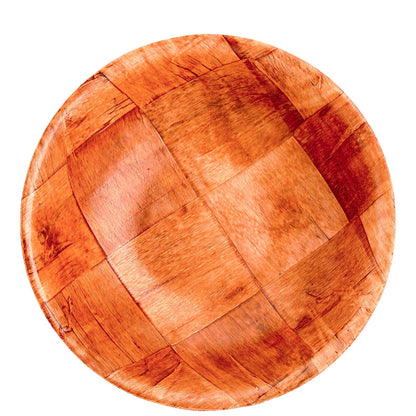 Elsjoy 8 Pack Wooden Woven Salad Bowl, 8 Inch Stackable Round Wood Serving Bowl, Rustic Mixing Bowl for Salad, Fruits, Vegetables, Natural Birch Wood - CookCave