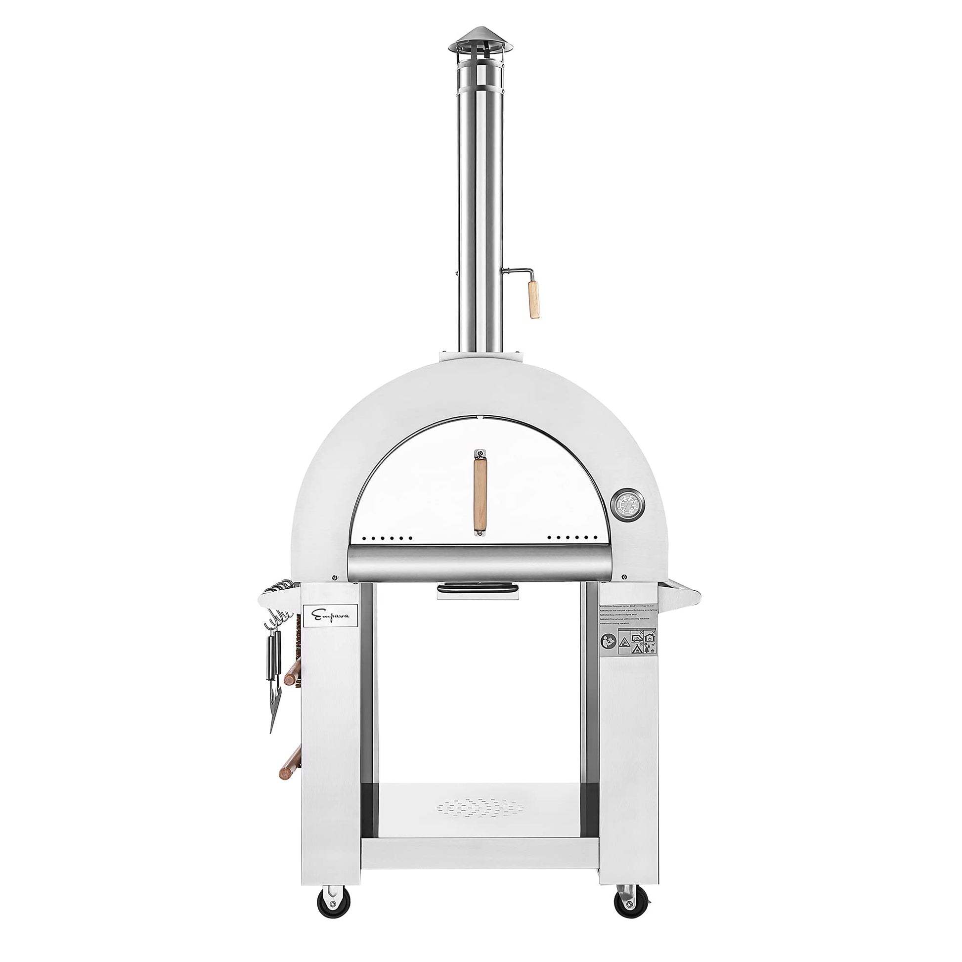 Empava 32.5" Wood Fired Artisan Pizza Oven for Outdoor Kitchen in Stainless Steel - CookCave