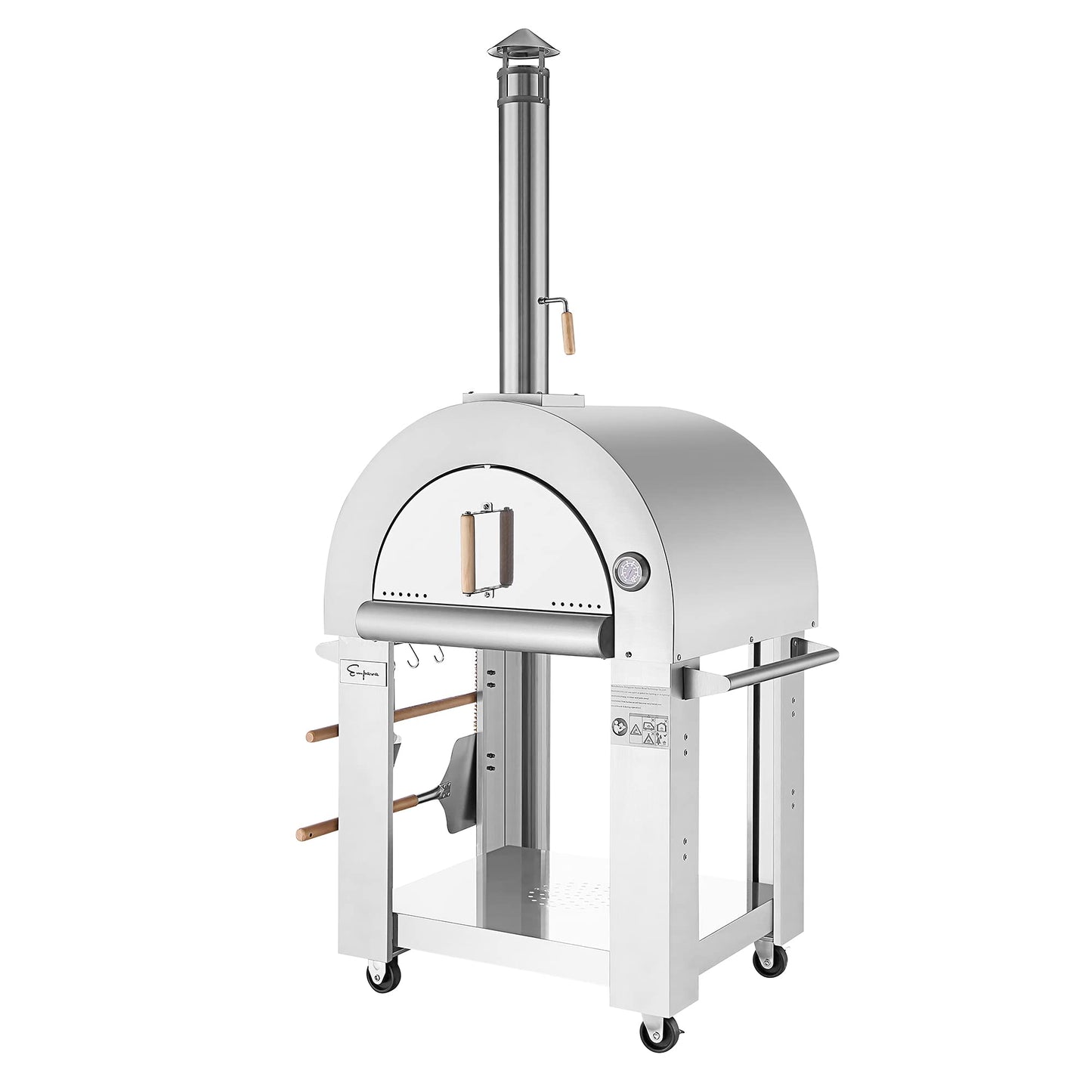 Empava 32.5" Wood Fired Artisan Pizza Oven for Outdoor Kitchen in Stainless Steel - CookCave