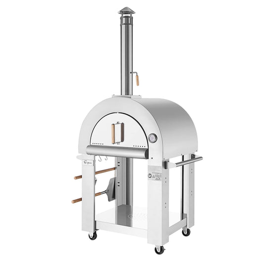 Empava 32.5" Wood Fired Artisan Pizza Oven for Outdoor Kitchen in Stainless Steel - CookCave