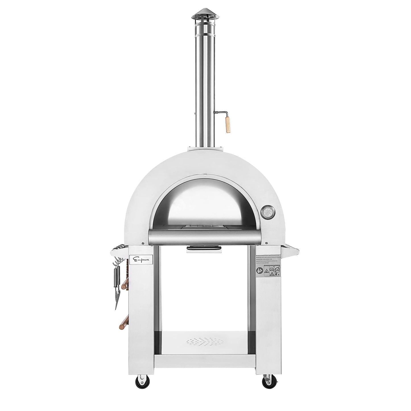 Empava 32.5" Wood Fired Artisan Pizza Oven for Outdoor Kitchen in Stainless Steel - CookCave