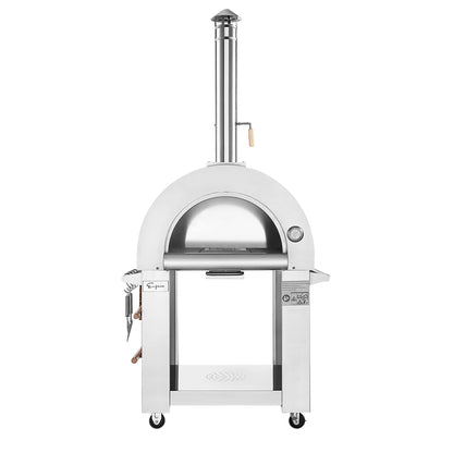 Empava 32.5" Wood Fired Artisan Pizza Oven for Outdoor Kitchen in Stainless Steel - CookCave