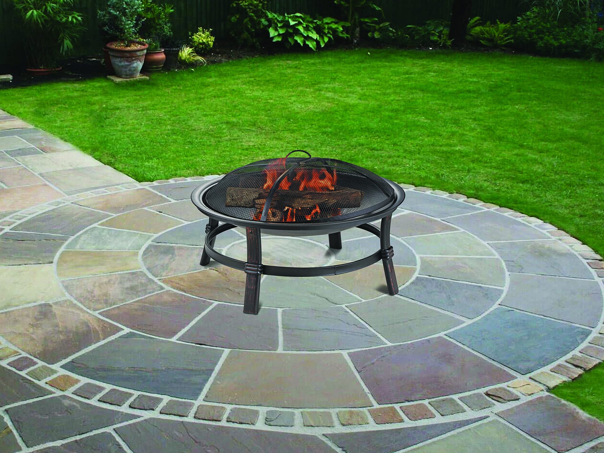 Endless Summer WAD15121MT Brushed Copper Wood Burning Outdoor Firebowl - CookCave