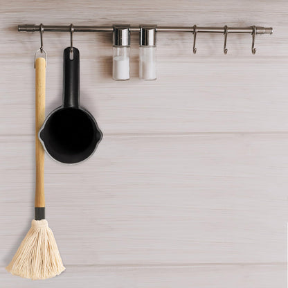 Eorbow Cast Iron Sauce Pot and BBQ Mop Brush Set for Grilling, 4 Pcs Barbecue Accessories Include Basting Melting Saucepan, Wooden Sauce Mop with 2 Replacements for Meat Smoker, Grill, Stove - CookCave