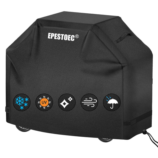 EPESTOEC Grill Cover, Cover for Outdoor Grill,BBQ Waterproof & UV Resistant, Gas Convenient Durable Ripstop, Weber, Char Broil, Nexgrill and More Grills 58 Inch Black - CookCave