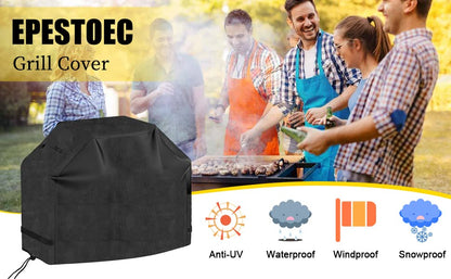 EPESTOEC Grill Cover, Cover for Outdoor Grill,BBQ Waterproof & UV Resistant, Gas Convenient Durable Ripstop, Weber, Char Broil, Nexgrill and More Grills 58 Inch Black - CookCave
