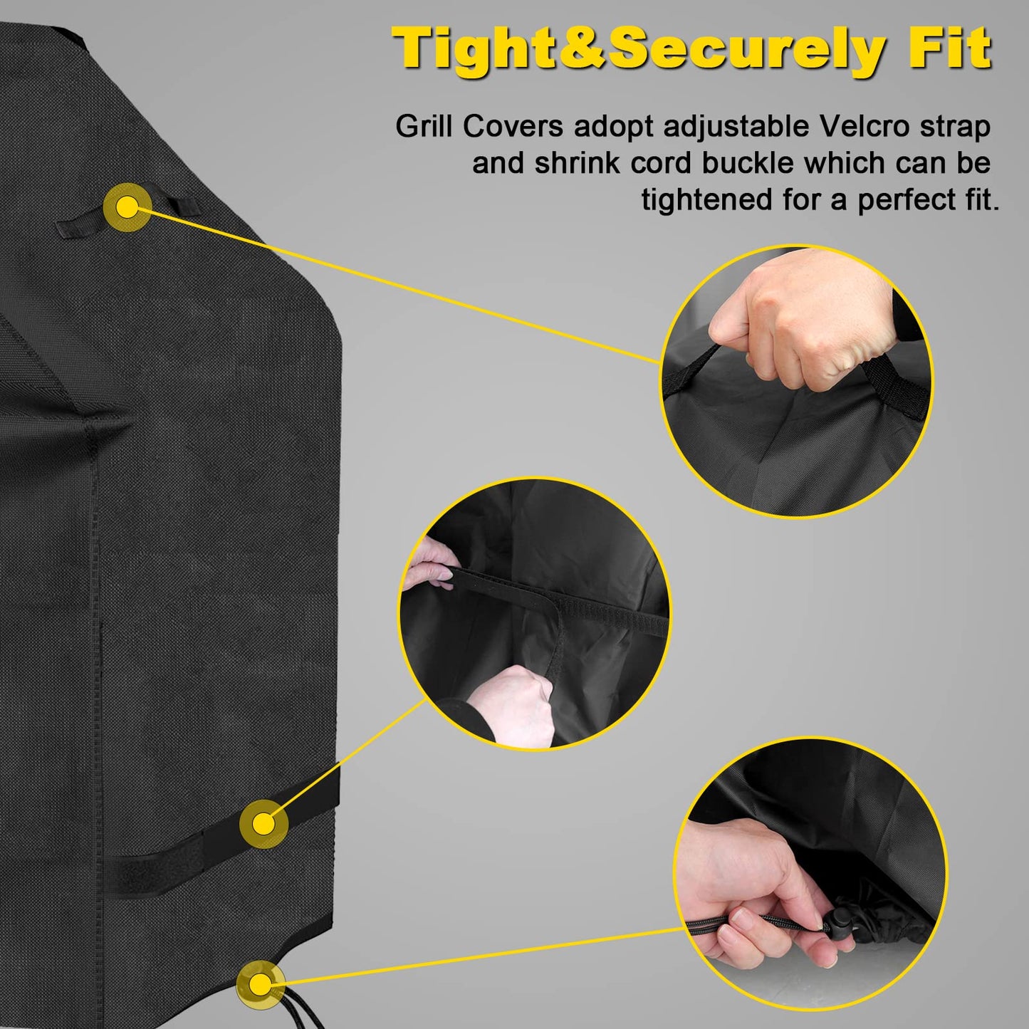 EPESTOEC Grill Cover, Cover for Outdoor Grill,BBQ Waterproof & UV Resistant, Gas Convenient Durable Ripstop, Weber, Char Broil, Nexgrill and More Grills 58 Inch Black - CookCave