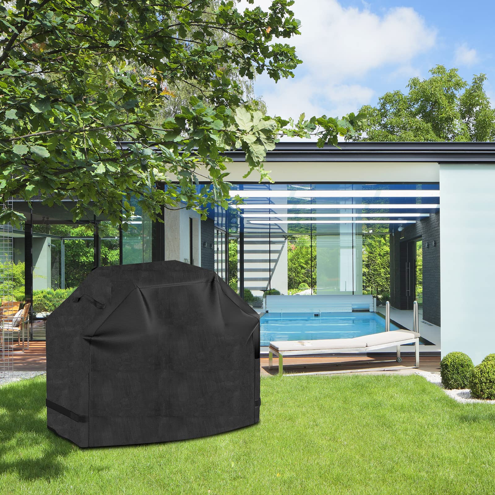 EPESTOEC Grill Cover, Cover for Outdoor Grill,BBQ Waterproof & UV Resistant, Gas Convenient Durable Ripstop, Weber, Char Broil, Nexgrill and More Grills 58 Inch Black - CookCave