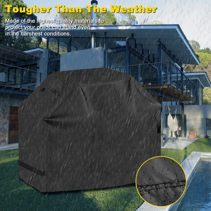 EPESTOEC Grill Cover, Cover for Outdoor Grill,BBQ Waterproof & UV Resistant, Gas Convenient Durable Ripstop, Weber, Char Broil, Nexgrill and More Grills 58 Inch Black - CookCave