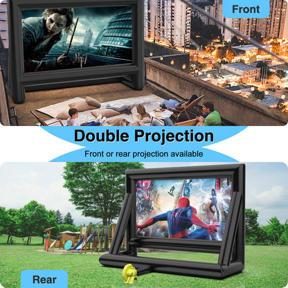 Estgora 19FT Inflatable Projector Screen for Outside Movie Nights Blow Up Projection Screen with Air Blower for Outdoor Home Theater Use Pool Backyards Party Fun, Support Front & Rear Projection - CookCave