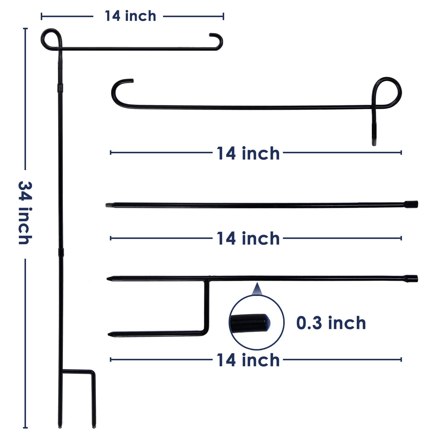 ESTTOP Garden Flag Stand, Thickened Pole Sturdy Straight Premium Metal Yard Flag Holder Weather-Proof Flagpole Seasonal Garden Flag, Christmas Garden Flag, Outdoor Decor Decoration - CookCave