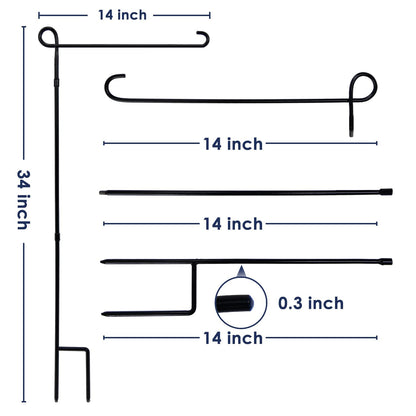 ESTTOP Garden Flag Stand, Thickened Pole Sturdy Straight Premium Metal Yard Flag Holder Weather-Proof Flagpole Seasonal Garden Flag, Christmas Garden Flag, Outdoor Decor Decoration - CookCave