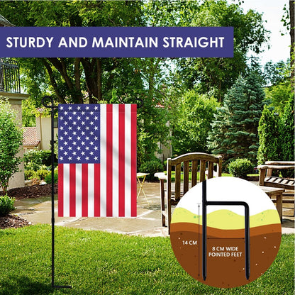 ESTTOP Garden Flag Stand, Thickened Pole Sturdy Straight Premium Metal Yard Flag Holder Weather-Proof Flagpole Seasonal Garden Flag, Christmas Garden Flag, Outdoor Decor Decoration - CookCave