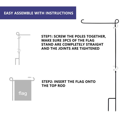 ESTTOP Garden Flag Stand, Thickened Pole Sturdy Straight Premium Metal Yard Flag Holder Weather-Proof Flagpole Seasonal Garden Flag, Christmas Garden Flag, Outdoor Decor Decoration - CookCave