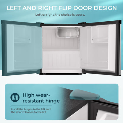 EUHOMY 1.7 Cu.Ft Mini Fridge with Freezer, Reversible Single Door Compact Refrigerator, Adjustable Thermostat, Energy Saving, Mini Fridge for Bedroom, Office, Dorm, Silver - CookCave
