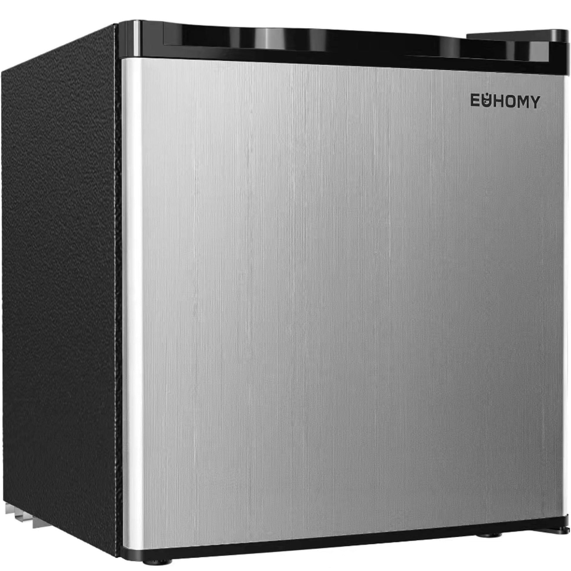 EUHOMY 1.7 Cu.Ft Mini Fridge with Freezer, Reversible Single Door Compact Refrigerator, Adjustable Thermostat, Energy Saving, Mini Fridge for Bedroom, Office, Dorm, Silver - CookCave
