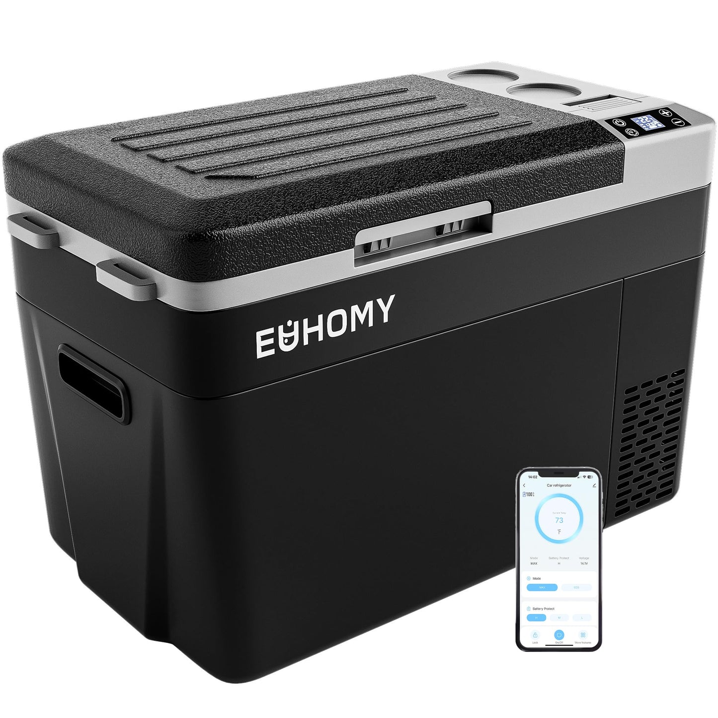 EUHOMY 12 Volt Refrigerator, 32QT(30L) Electric Cooler, Car Fridge APP Control, Car Refrigerator 12/24V DC 110-240V AC, Portable Freezer Usable Battery for Camping, Travel, Truck, Outdoor - CookCave
