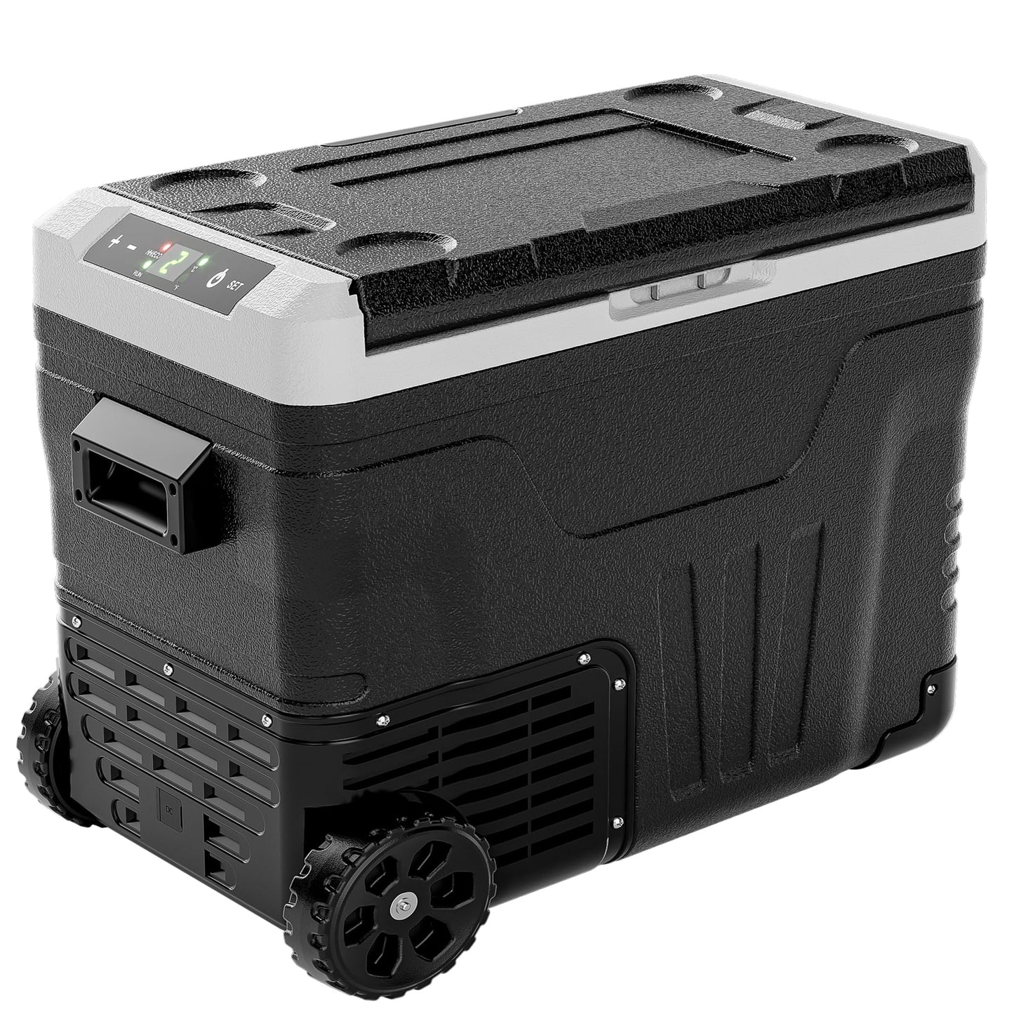 EUHOMY 12 Volt Refrigerator, 53QT(50L) Electric Cooler, Portable Freezer 12V/24V DC 110-240V AC, 12V Fridge -4℉~68℉, 12V Cooler with Wheels & 2 Baskets for Travel, Truck, Boat, Camping - CookCave