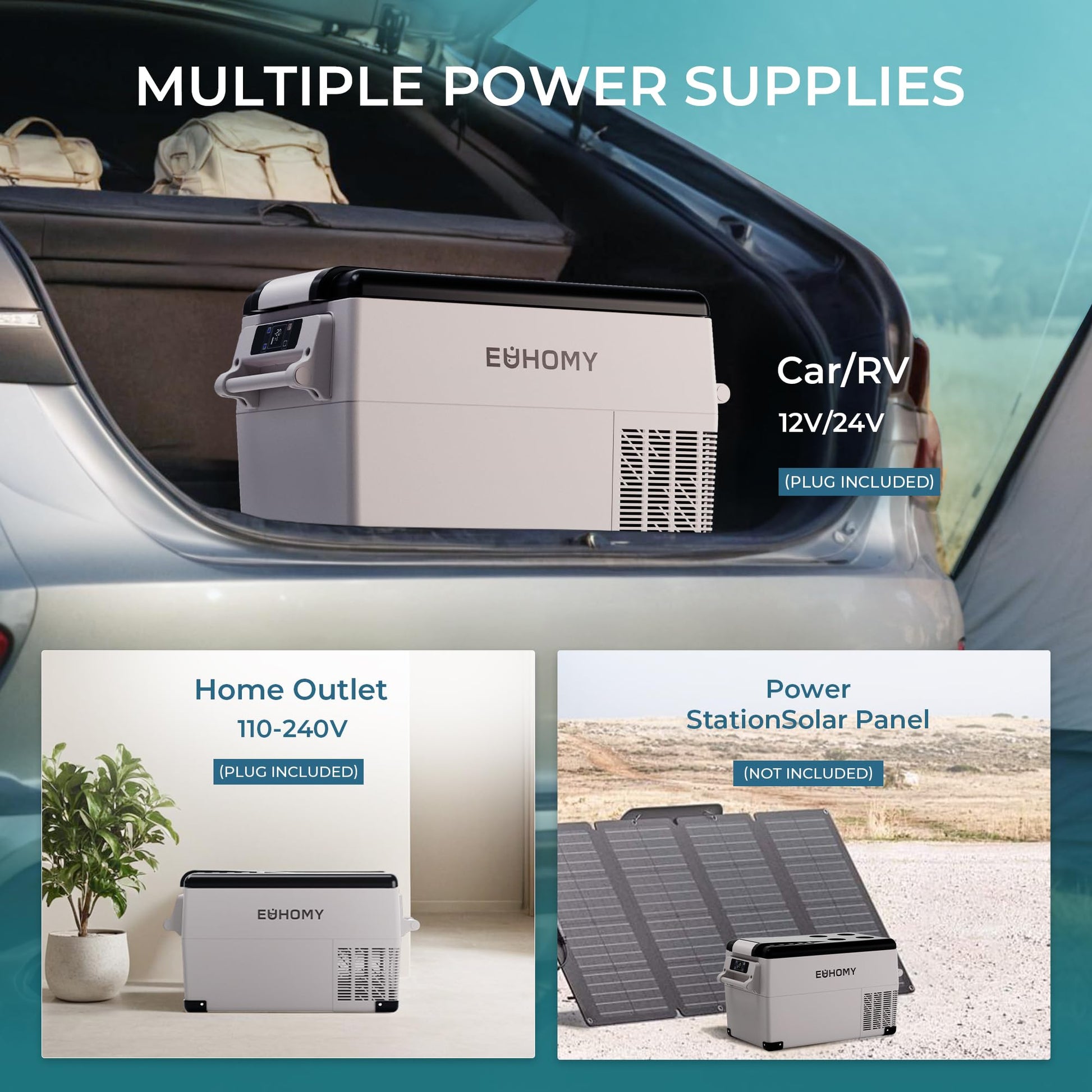 EUHOMY 12 Volt Refrigerator, 59QT(55L) Electric Cooler, 12V Fridge APP Control, 12V Cooler -4℉~68℉, Portable Freezer 12/24V DC 110-240V AC for Camping, Travel, Truck, Home - CookCave