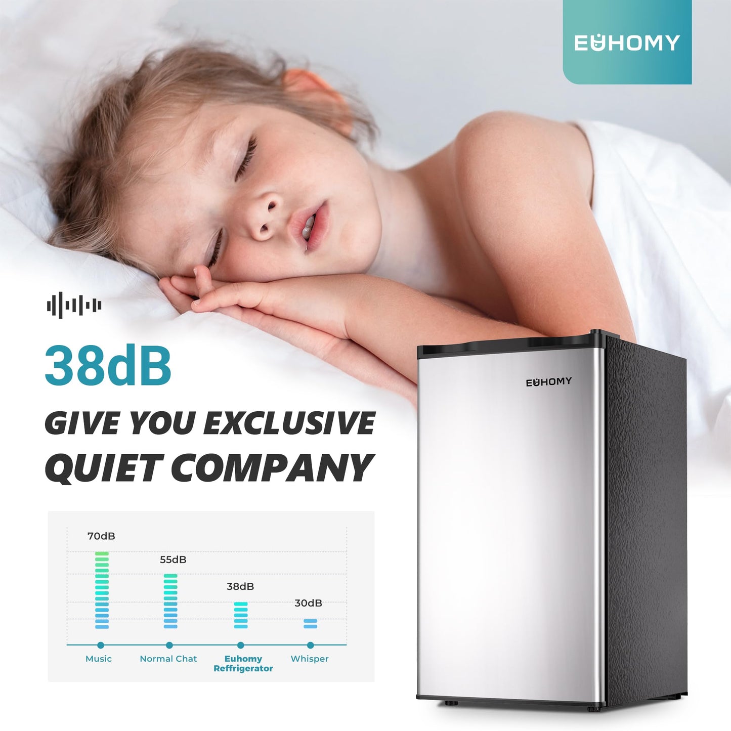 EUHOMY 3.2 Cu.Ft Mini Fridge with Freezer, Single Door Compact Refrigerator, Energy Saving, Mini Refrigerator Adjustable Thermostat, Mini fridge for Bedroom, Dorm, Office, Silver - CookCave