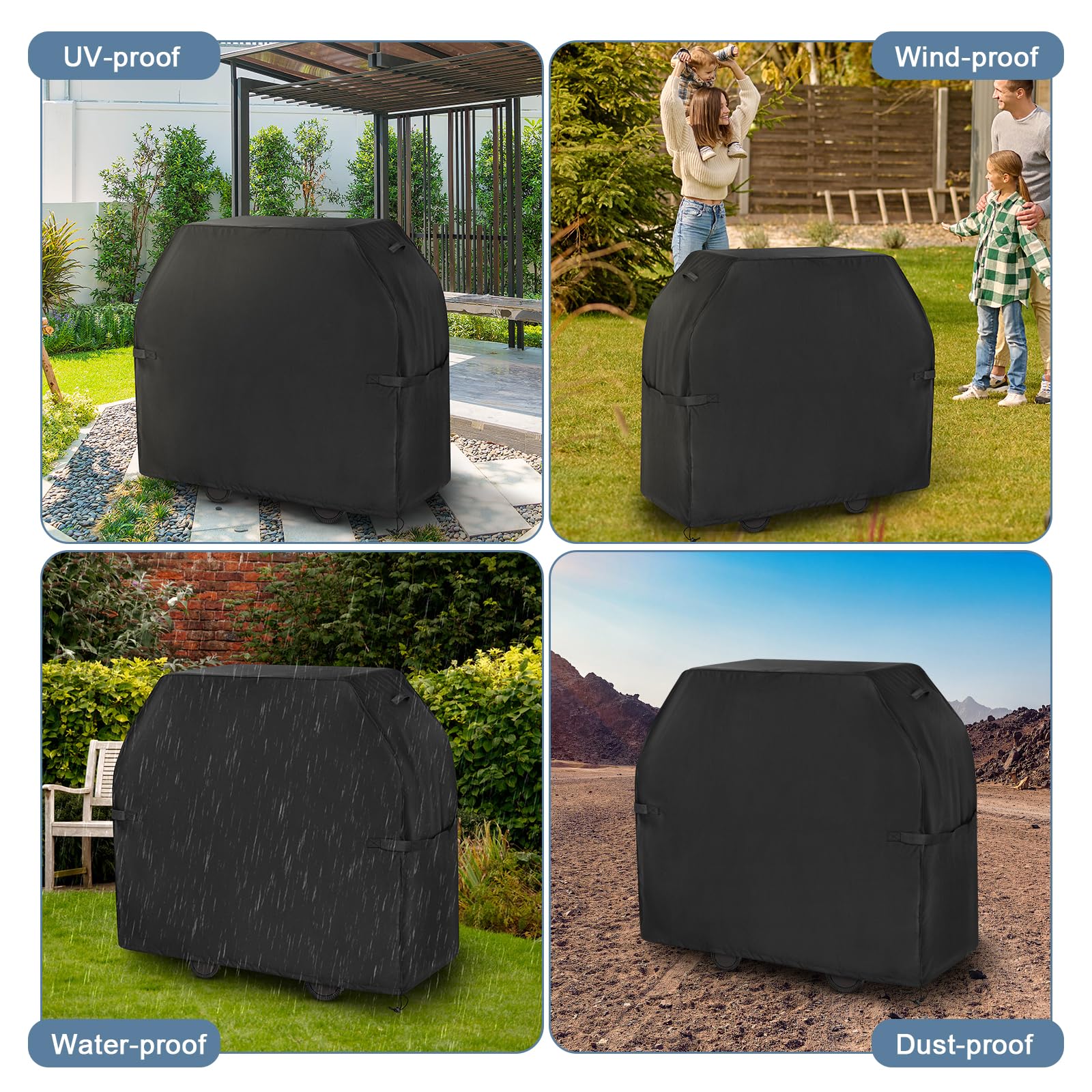 EVLIQUIL Grill Cover for Outdoor Grill,BBQ Gas Grill Cover 52 Inch,Heavy Duty Waterproof UV & Fade Resistant Barbecue Cover Fit for Weber Char-Broil Nexgrill Brinkmann and More Outside(Black). - CookCave