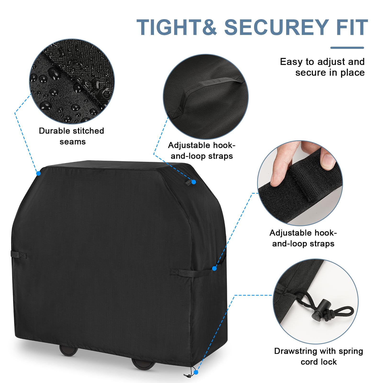 EVLIQUIL Grill Cover for Outdoor Grill,BBQ Gas Grill Cover 52 Inch,Heavy Duty Waterproof UV & Fade Resistant Barbecue Cover Fit for Weber Char-Broil Nexgrill Brinkmann and More Outside(Black). - CookCave