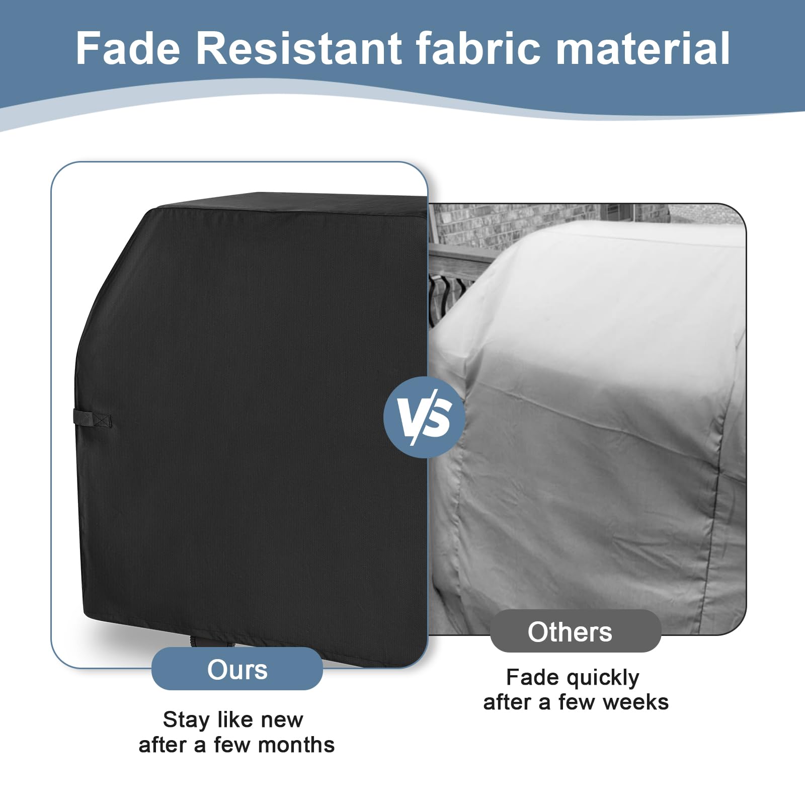 EVLIQUIL Grill Cover for Outdoor Grill,BBQ Gas Grill Cover 60 Inch,Heavy Duty Waterproof UV & Fade Resistant Barbecue Cover with Hook-and-Loop Straps & Adjustable Hem Drawstring Outside(Black). - CookCave